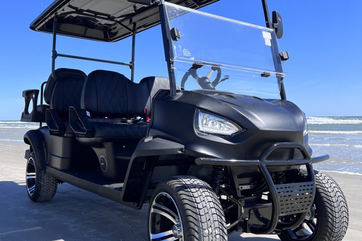 a close up of a golf cart